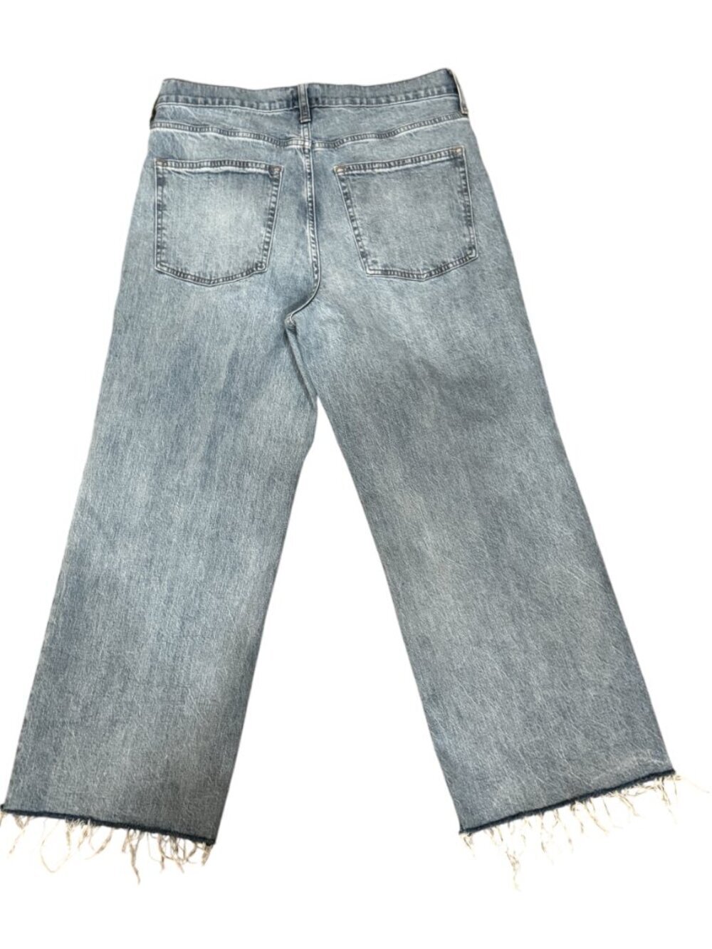 J.Crew Wide Leg Crop Jeans Raw Hem Light Wash Size 30 - Picture 4 of 6